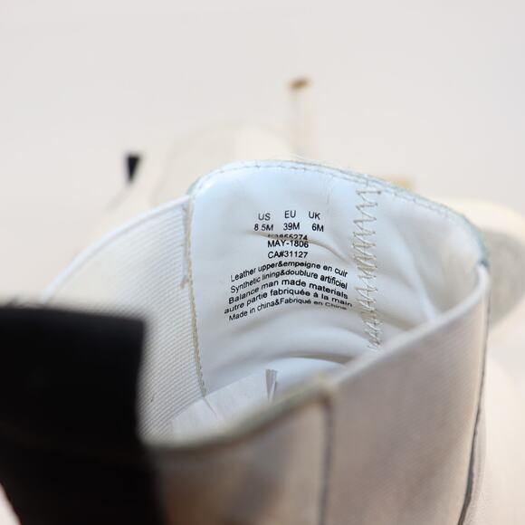 DKNY White Leather High Top Size 8.5 Logo Pull on Wedge - Picture 6 of 6